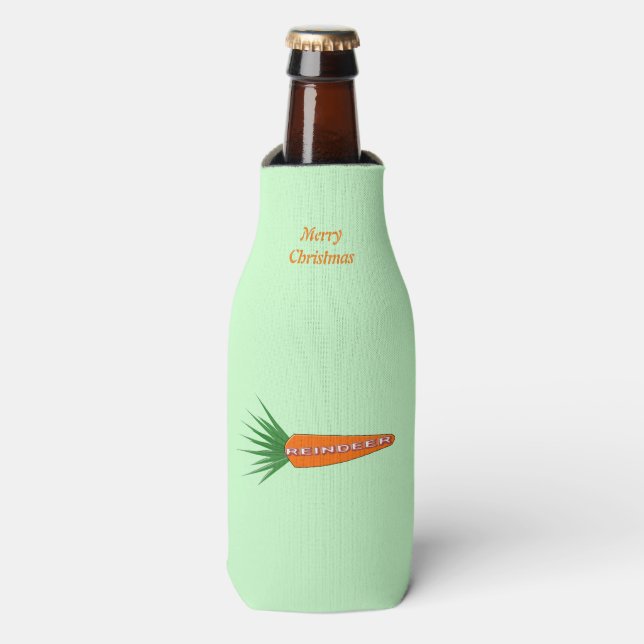 Enfriador De Botellas Una zanahoria para Navidades Personalizado de reno (Frente de la botella)