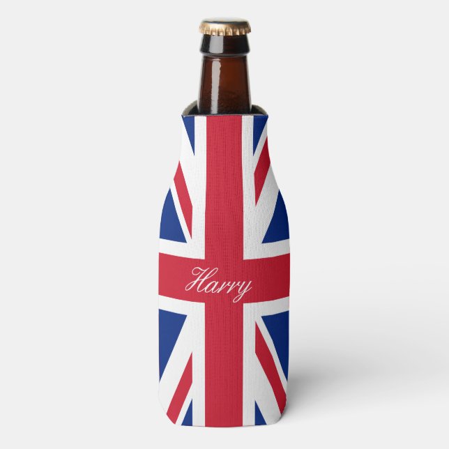 Enfriador De Botellas Unión del Reino Unido Jack Bandera Británica Perso (Frente de la botella)