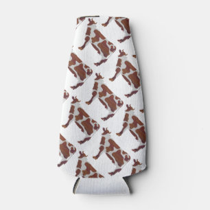 Enfriador De Botellas Vaca Brown y silueta blanca