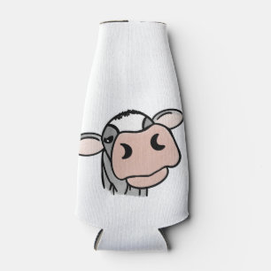 Enfriador De Botellas vaca de dibujos animados negra blanca rosa beso gr