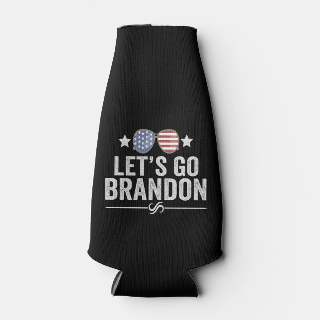Enfriador De Botellas Vamos a Brandon Gafas de Sol Patriótico Americano (Anverso)