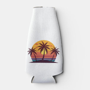 Enfriador De Botellas Vector Atardecer Con Palmeras
