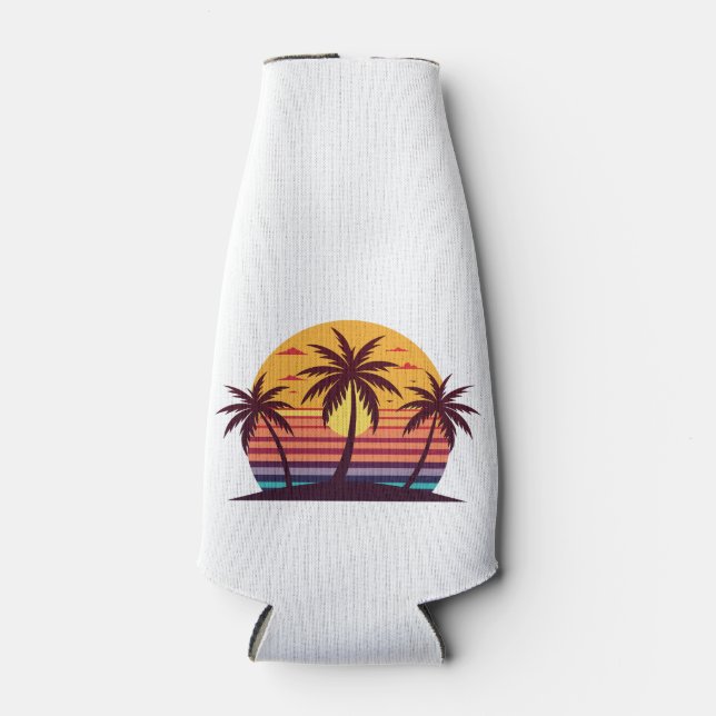 Enfriador De Botellas Vector Atardecer Con Palmeras (Anverso)