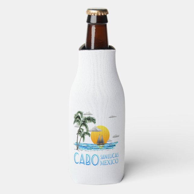 Enfriador De Botellas Vela Tropical Cabo San Lucas México (Frente de la botella)