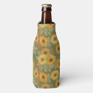ENFRIADOR DE BOTELLAS VERDE CON AMARILLO Y GOLD FALL SUNFLOWLOWERS