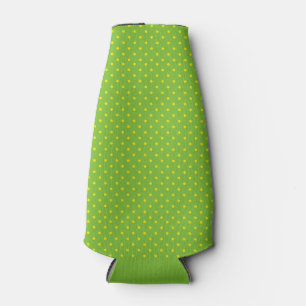 Enfriador De Botellas Verde con puntos de polka amarillos