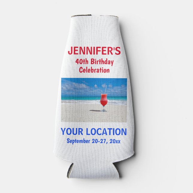 Enfriador De Botellas Viaje de playa tropical para Chicas de la fiesta d (Anverso)