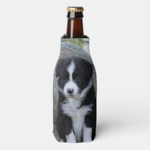 Enfriador De Botellas Vida de la granja de cachorros de collie de borde,