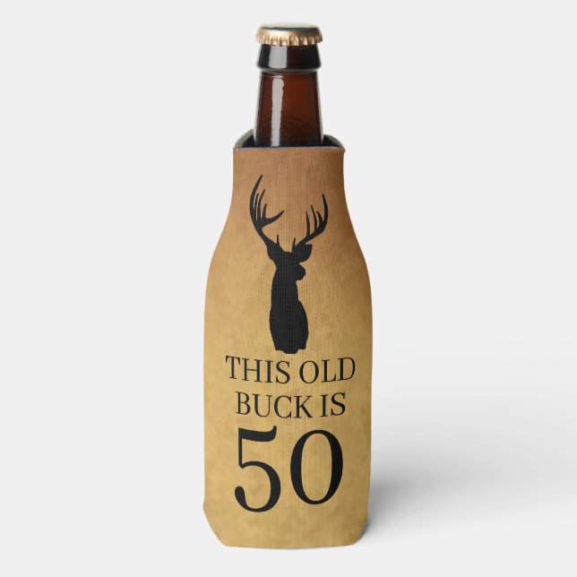 Enfriador De Botellas Viejo Buck 50 cumpleaños (Frente de la botella)