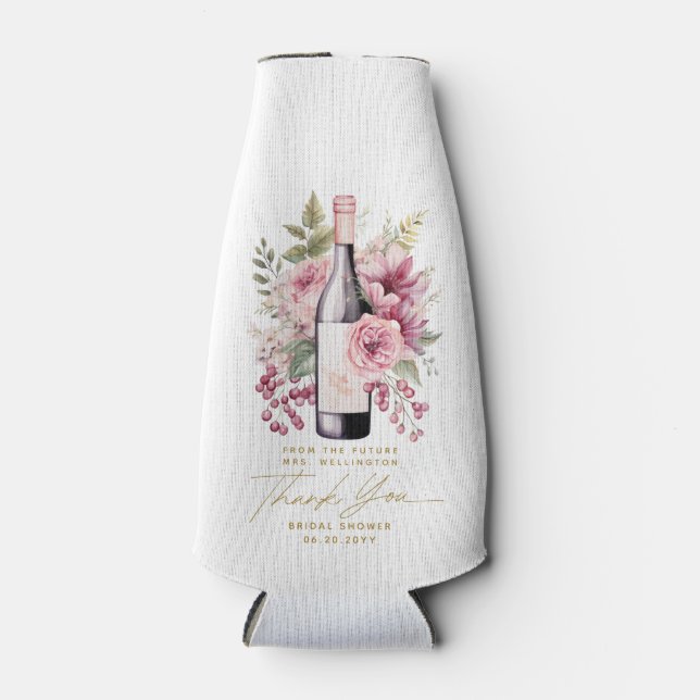 Enfriador De Botellas Vino antes de Vows Elegante Ducha Bridal Koozie (Anverso)