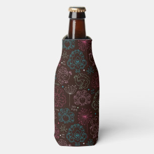 Enfriador De Botellas vintage del papel pintado de la India de la flor
