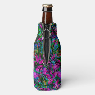 Enfriador De Botellas Vitral abstracto floral del refrigerador de la