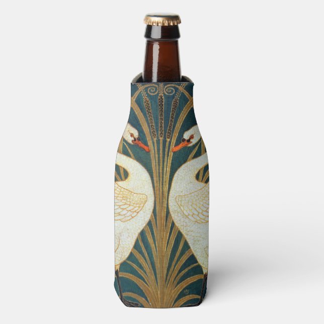 Enfriador De Botellas Walter Crane Swan, Rush E Iris Art Nouveau (Frente de la botella)
