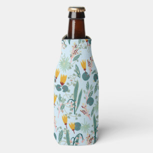 Enfriador De Botellas Waterlily Blooms Garden Pattern BLue