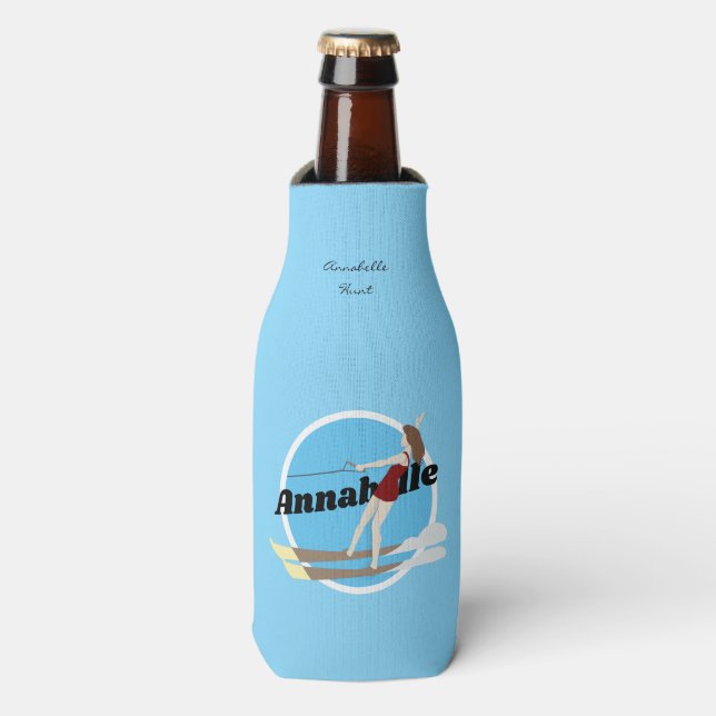 Enfriador De Botellas Waterski de estilo vintage (Frente de la botella)