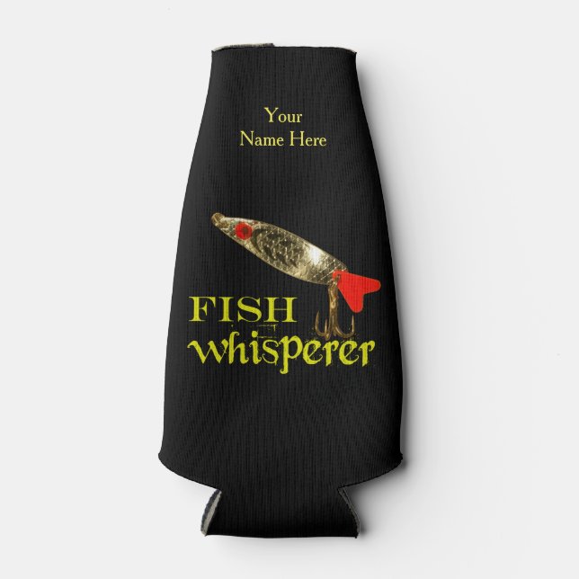 Enfriador De Botellas Whisperer de pescado personalizado (Anverso)