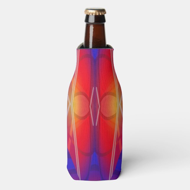 Enfriador De Botellas Winging It Neon Layered Abstract Design (Frente de la botella)