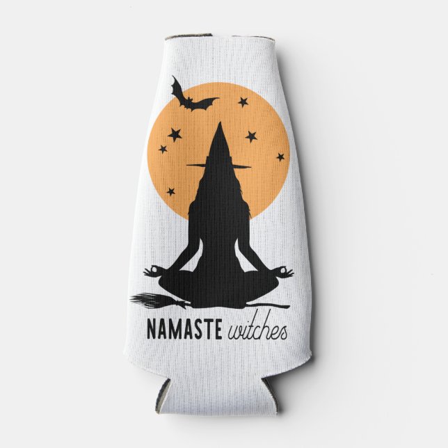 Enfriador De Botellas Yoga de Halloween contemporáneo (Anverso)