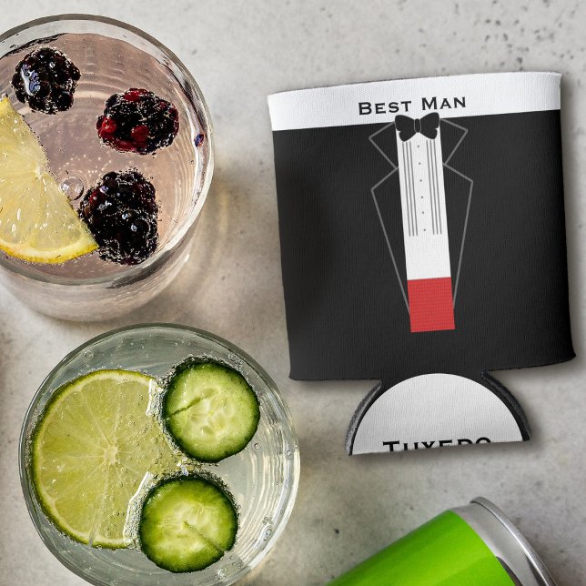 Enfriador de lata de fiesta de soltero del mejor h (Just add your Best Man's Name)