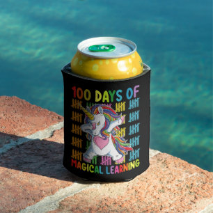 Enfriador De Latas 100 Días De Escuela De Unicornios De Aprendizaje M