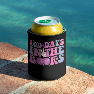 Enfriador De Latas 100 Días En Los Libros Bola De Disco Retro Groovy