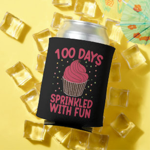 Enfriador De Latas 100 Días Salpicados De Diversión Cupcake Colegiala