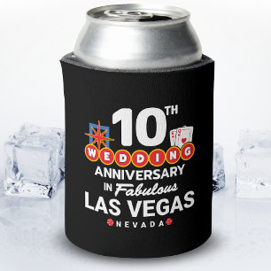 Enfriador De Latas 10.º Aniversario Boda Parejas Las Vegas