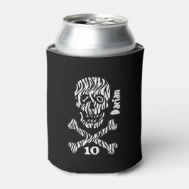 Enfriador De Latas 10 cumpleaños o cualquier año Calavera y cruces A0