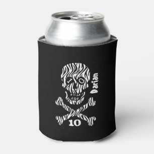 Enfriador De Latas 10 cumpleaños o cualquier año Calavera y cruces A0