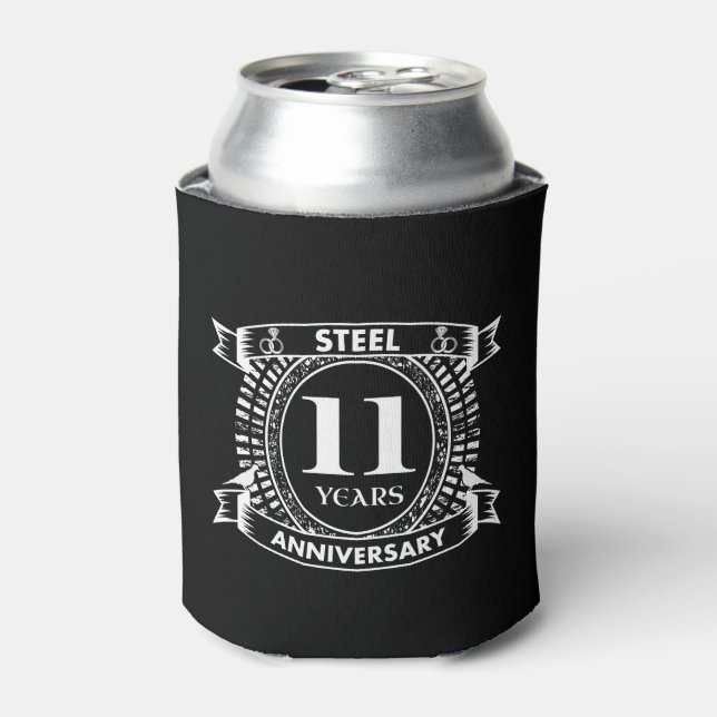 Enfriador De Latas 11.º aniversario del boda (Lata Anverso)