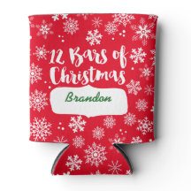 12 bares rojos de Navidades y copos de nieve