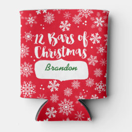 Enfriador De Latas 12 bares rojos de Navidades y copos de nieve