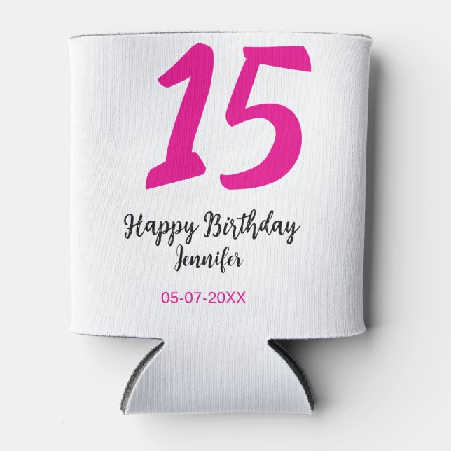 Enfriador De Latas 15 años quiencenera añadir fecha año tentación ros (Anverso)