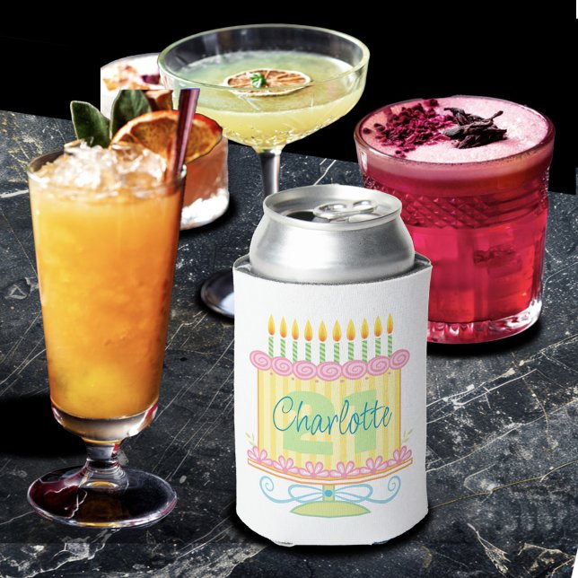 Enfriador De Latas 21.ª Cake Nombre Personalizado (Subido por el creador)