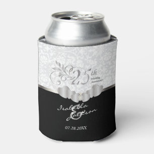 Enfriador De Latas 25° Aniversario del Boda de Plata Patrón de Dama