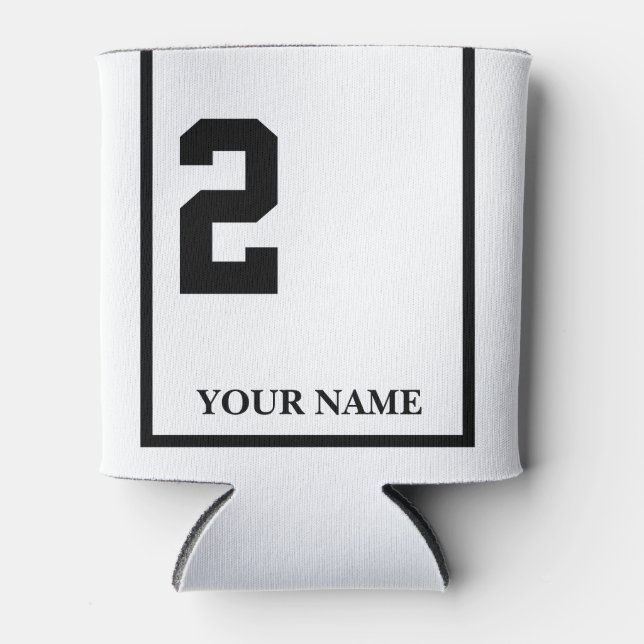 Enfriador De Latas 2 blanco con Personalizado de la funda de la silla (Anverso)