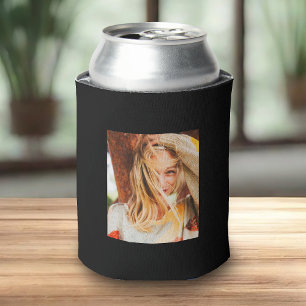 Enfriador De Latas 2 plantilla de fotografía doble cara negro