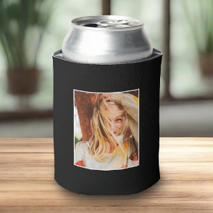 Enfriador De Latas 2 plantilla de fotografía doble cara negro