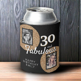 Enfriador De Latas 30 y Fabulous Gold Purpurina 2 Foto 30 cumpleaños