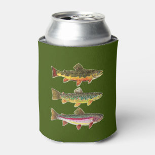 Enfriador De Latas 3 bellas truchas, pesca de mosca, pesca de angulas