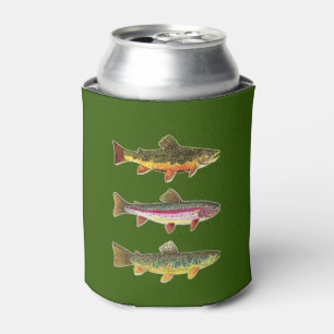 Enfriador De Latas 3 truchas - Brook, Rainbow, Brown Fisherman's