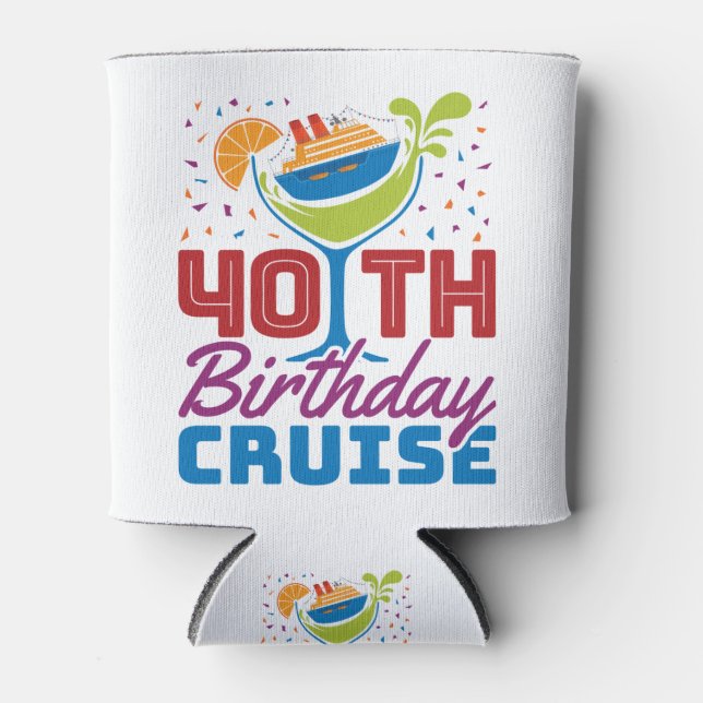 Enfriador De Latas 40.º crucero de cumpleaños (Anverso)