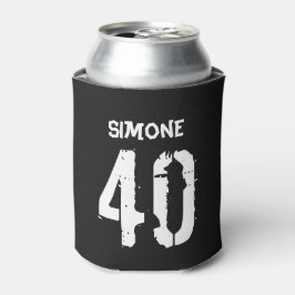 Enfriador De Latas 40.º cumpleaños blanco negro personalizado