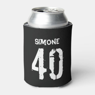 Enfriador De Latas 40.º cumpleaños blanco negro personalizado
