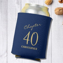 Enfriador De Latas 40.º cumpleaños Capítulo 40 Oro Azul
