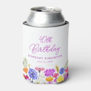 Enfriador De Latas 40.º Fiesta de cumpleaños Personalizado Purple Wil
