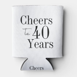 Enfriador De Latas 40 Años de Cumpleaños Saludos a los Black and Whit