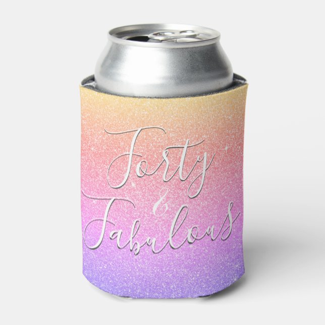 Enfriador De Latas 40 y el fabuloso Purpurina de la espuma arcoiris (Lata Anverso)