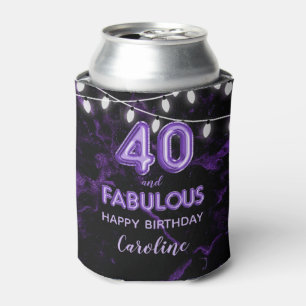 Enfriador De Latas 40 y fabulosas luces moradas en globo negro de cum