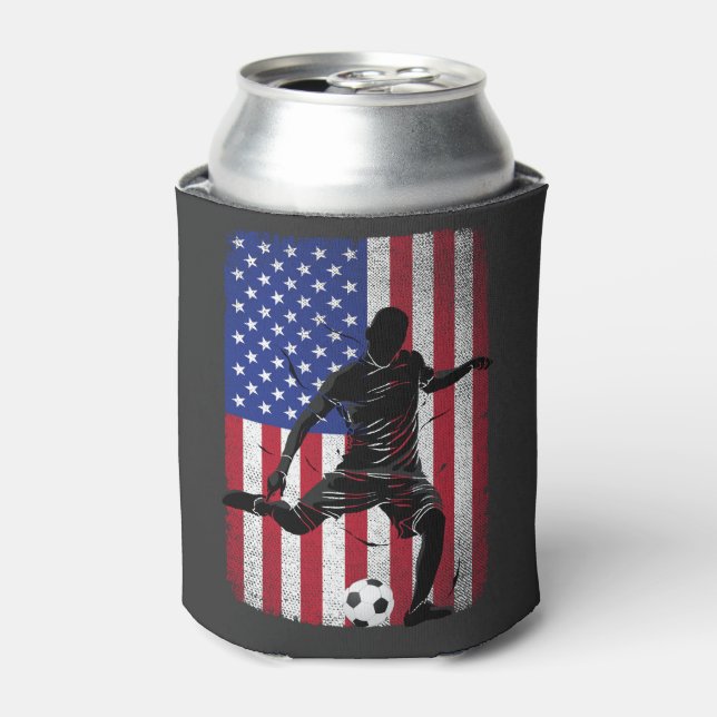 Enfriador De Latas 4 de julio Bandera estadounidense Patriótica de Es (Lata Anverso)
